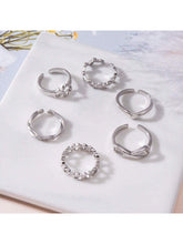 Conjunto Anillos  De Metal Con Diseños De Flechas, Estrellas Y Lunas Para Mujeres